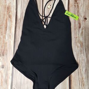 NWT Sam Edelman Black Plunge Bodysuit Medium